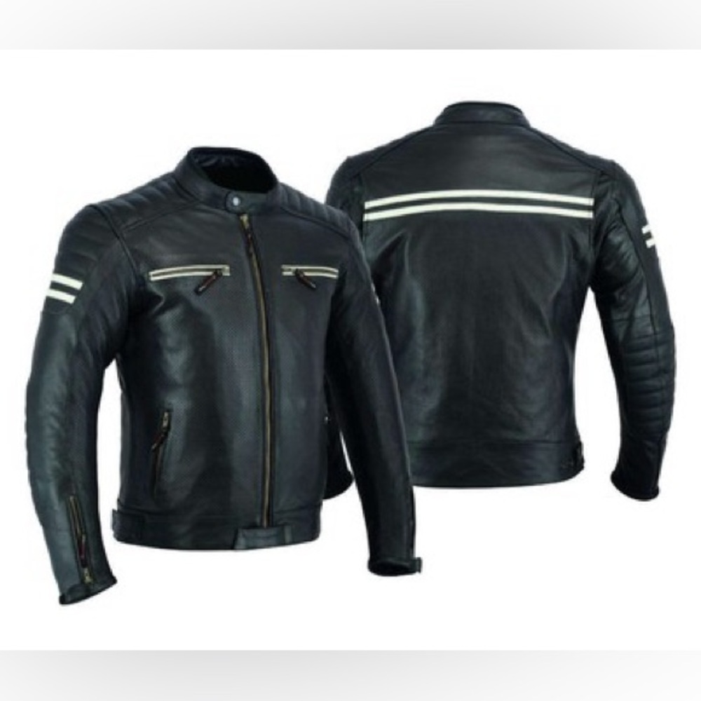 Leather Teknik Armored Jacket SPORT‎ Motorcycle Biker Rider NWOT Size L